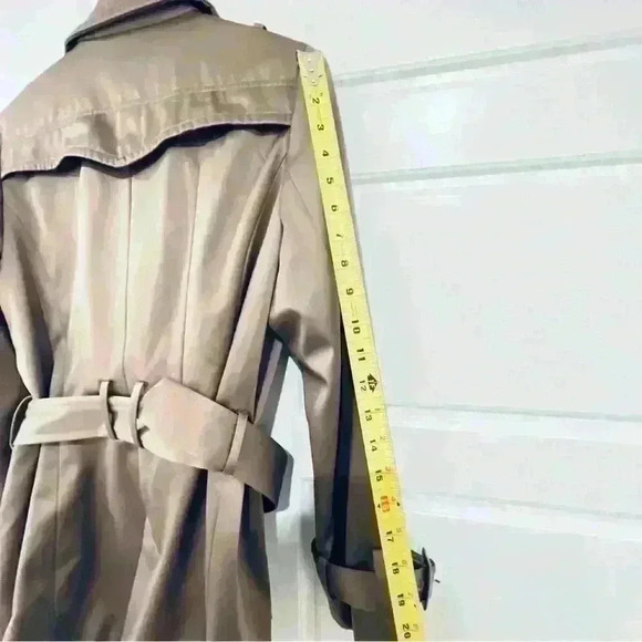 BURTON BY LONDON BEIGE DOUBLE BREAST MID LENGHT TRENCH SIZE 40 - Picture 11 of 16